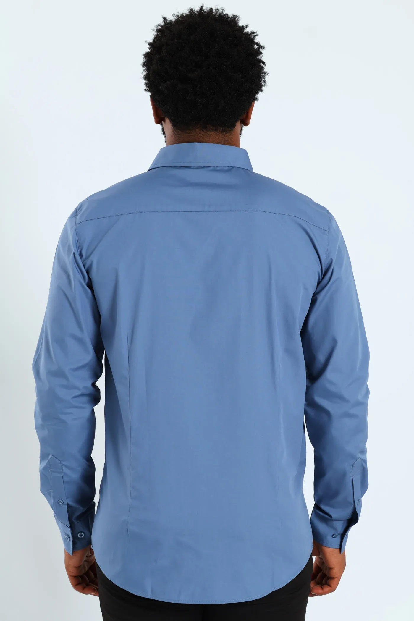 Easy Care Long Sleeve Shirt - Mid Blue