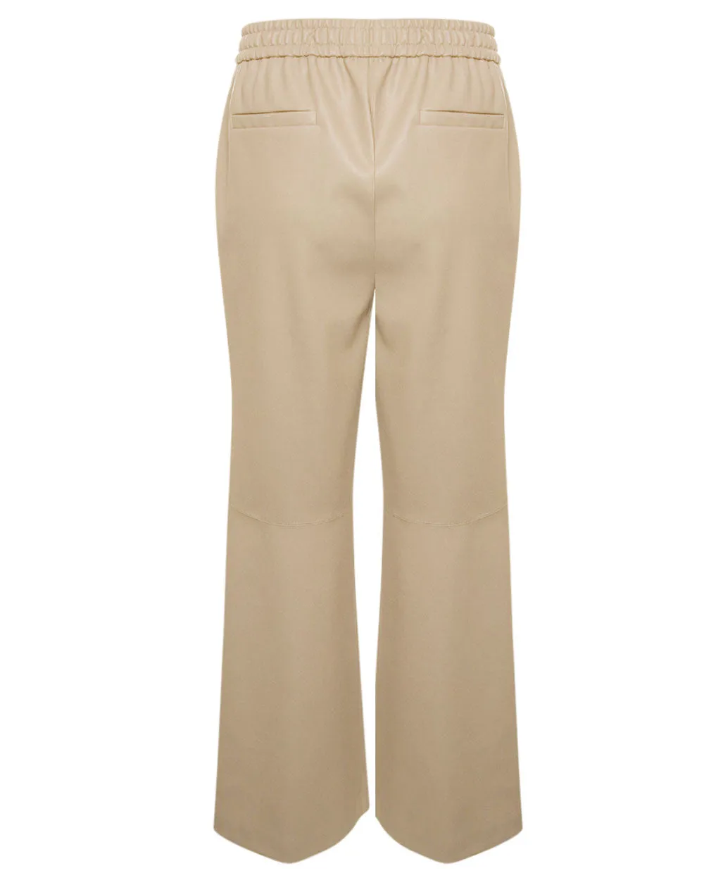 Eco Leather Trousers in Off White