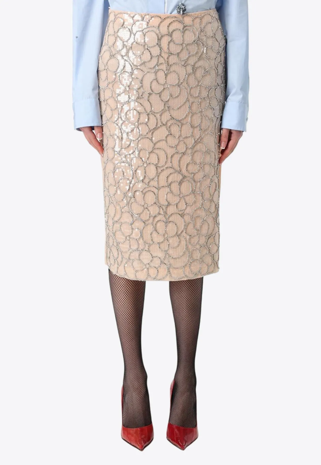 Embellished Pencil Skirt