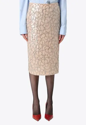 Embellished Pencil Skirt