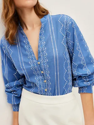 Embroidered Button-Down Shirt