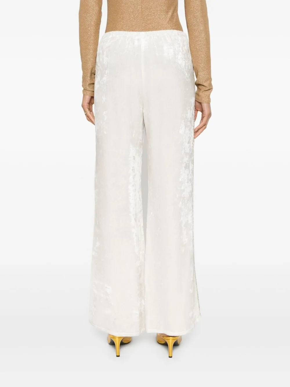 Embroidered velvet trousers