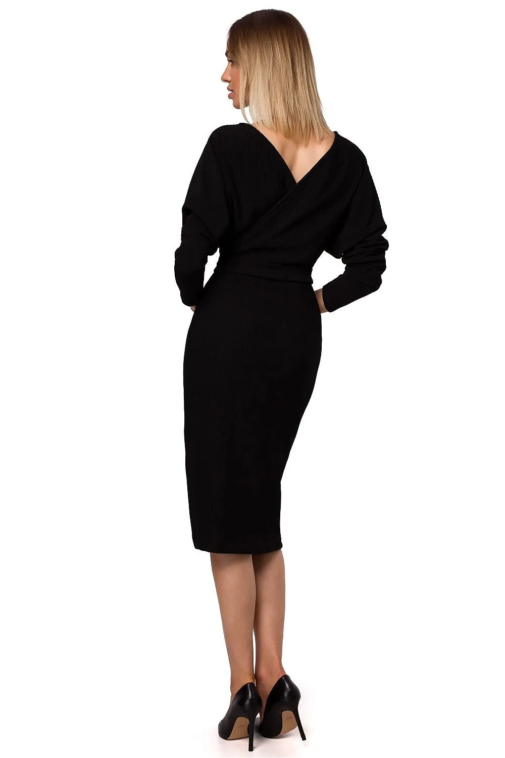 Envelope Fitted Dress With Belt