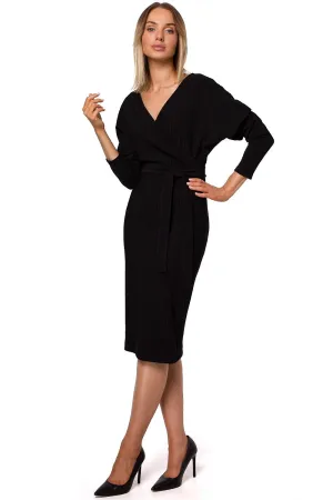 Envelope Fitted Dress With Belt