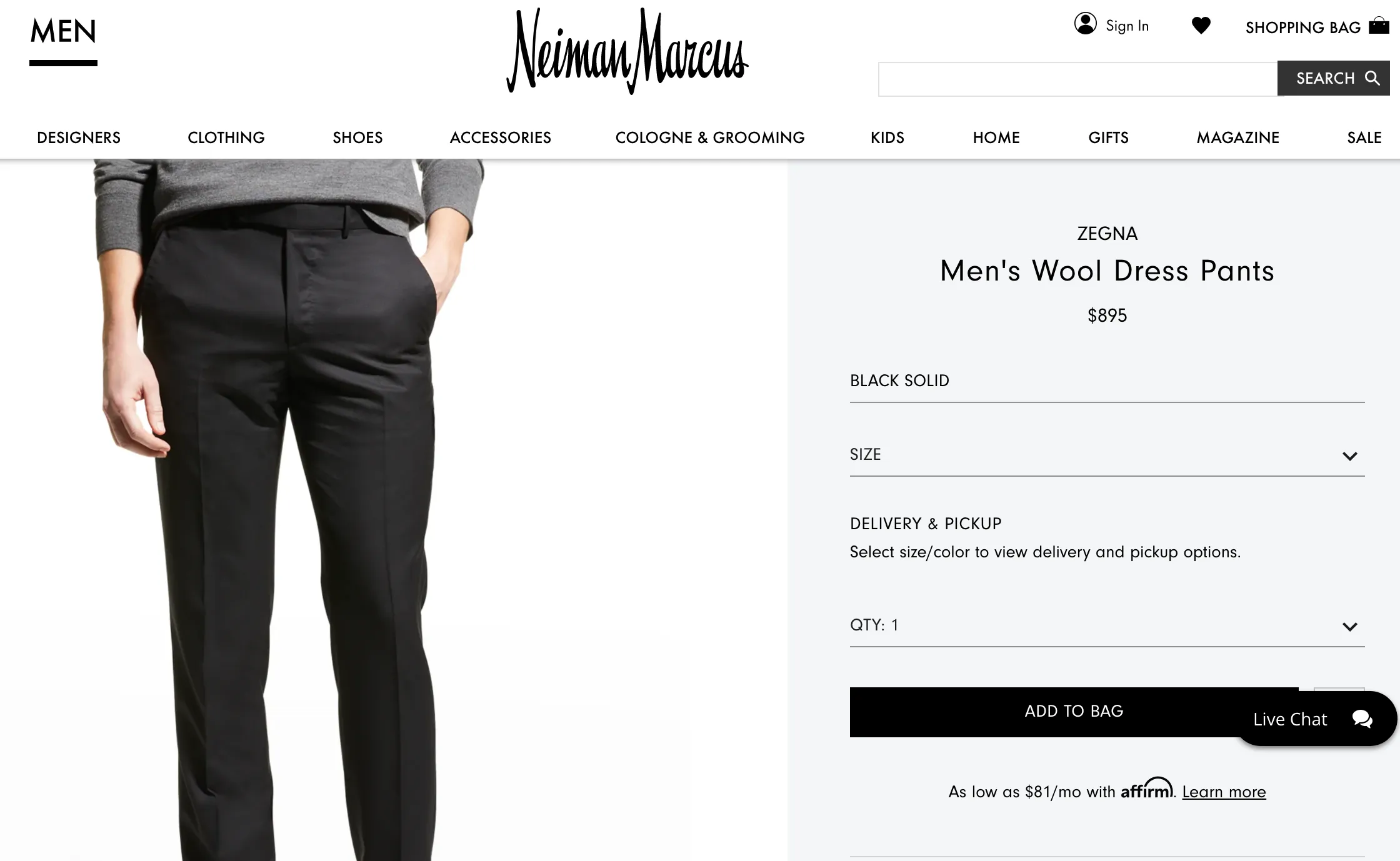 ERMENEGILDO ZEGNA - "NMSBLK MILA" Black Premium Dress Pants - 40W (58EU)