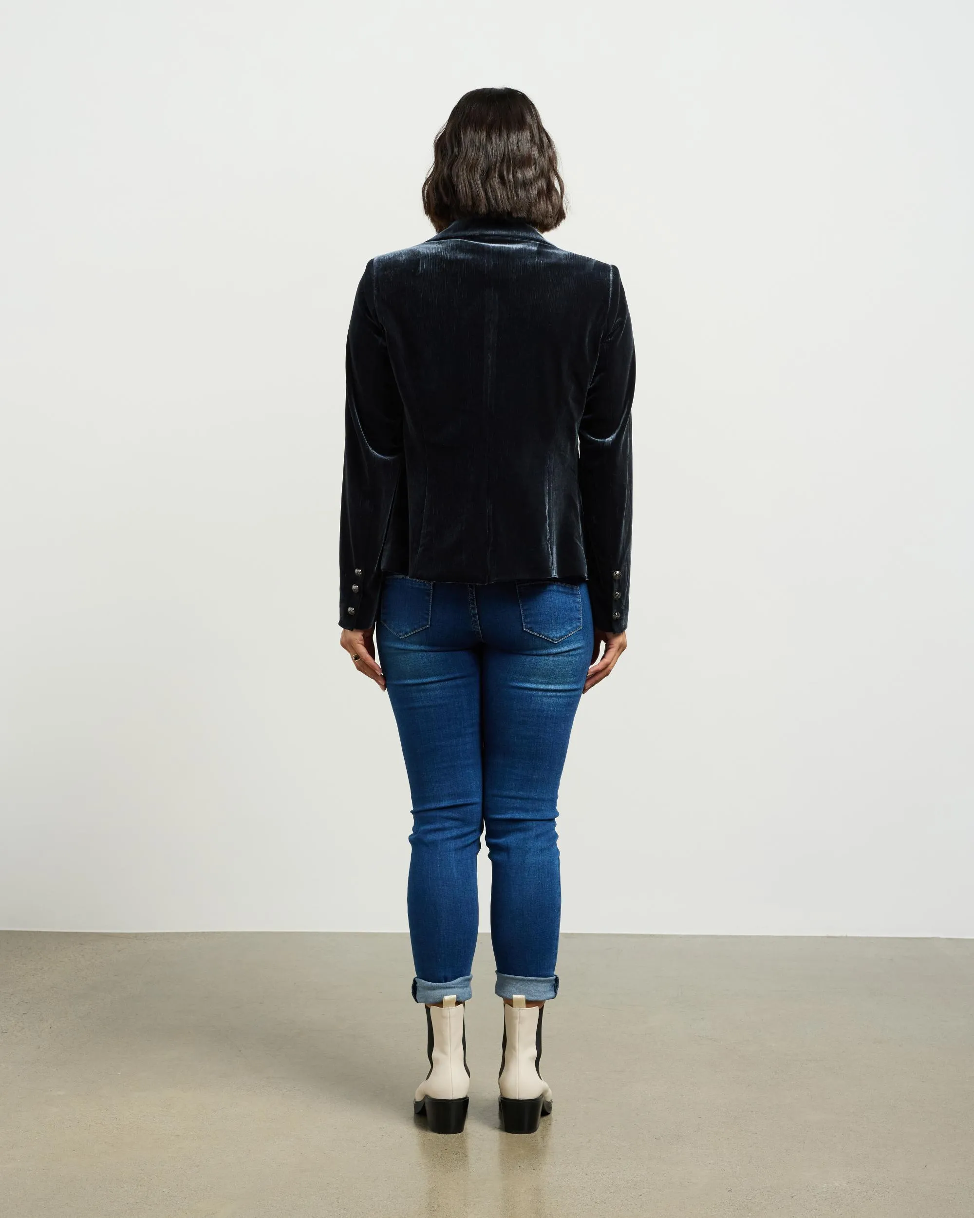 Et Alia Ashton Blazer - Slate Vintage Velvet