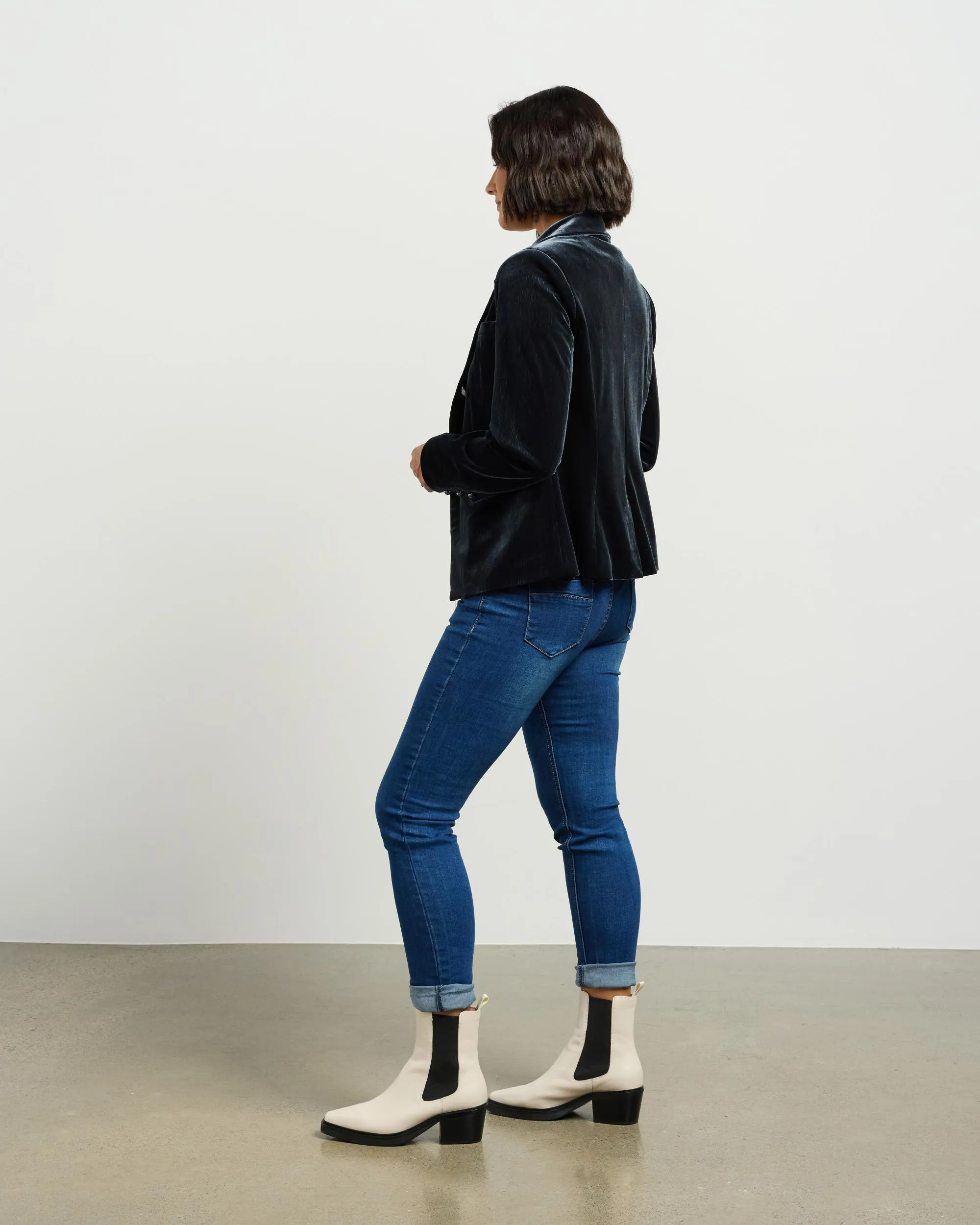 Et Alia Ashton Blazer - Slate Vintage Velvet