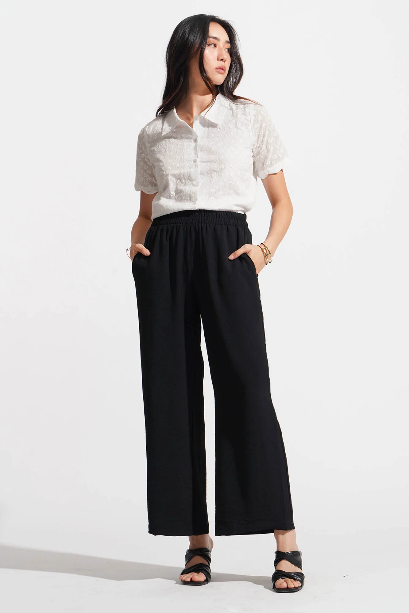 Eyelet Button Down Shirt
