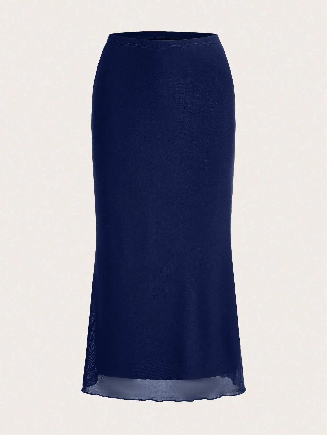 EZwear Summer SkirtLace Hem Solid Skirt