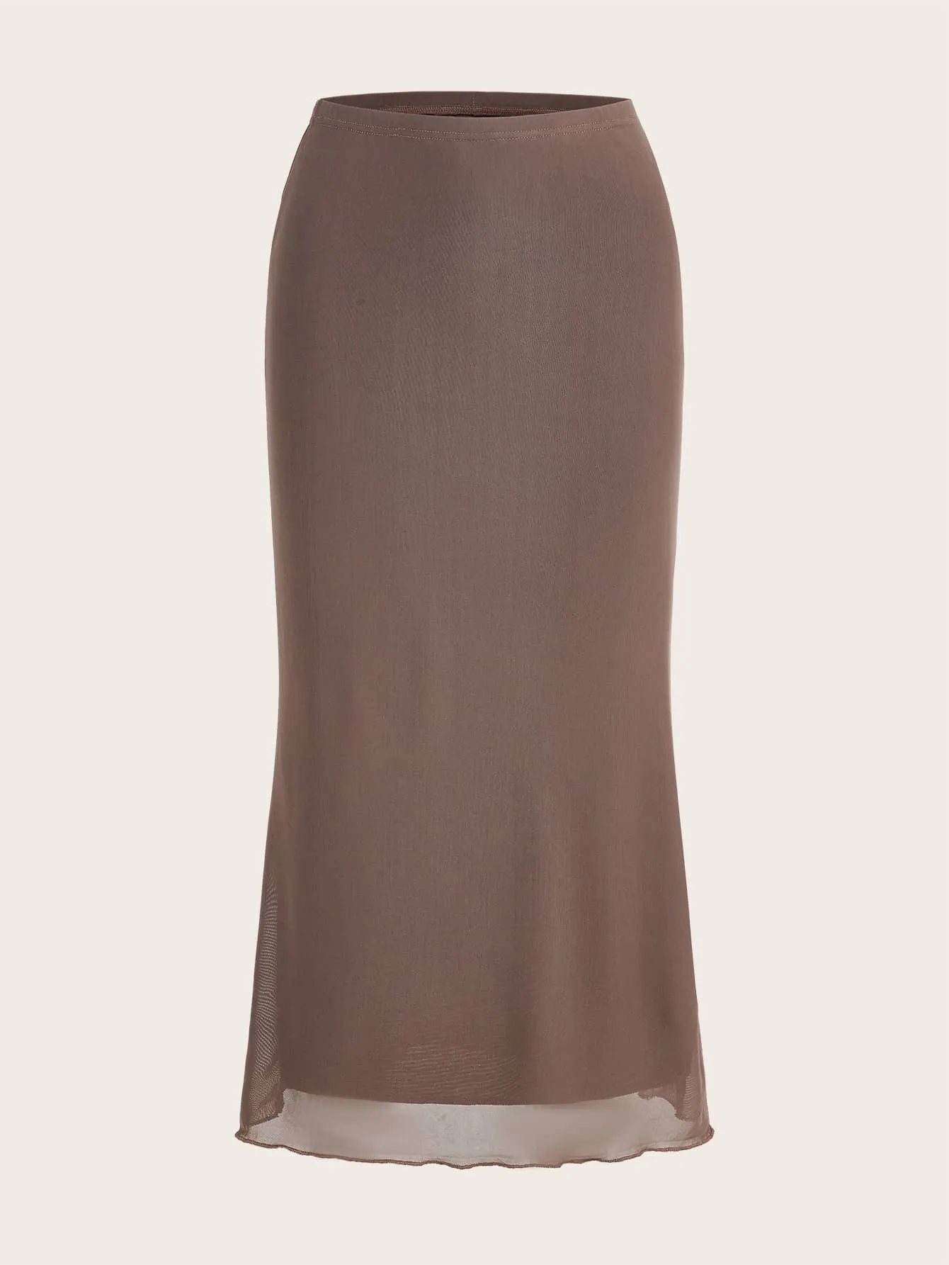 EZwear Summer SkirtLace Hem Solid Skirt