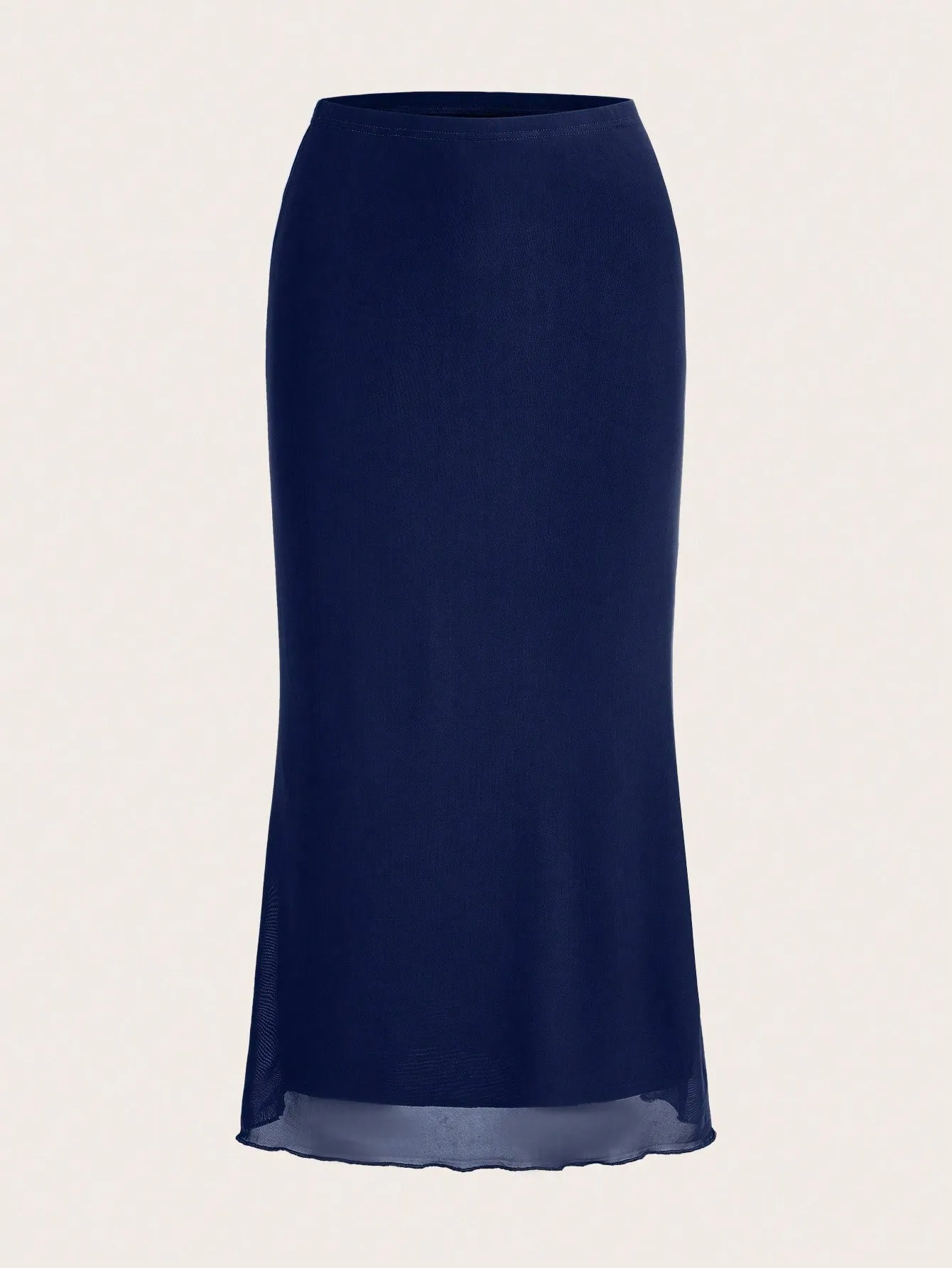 EZwear Summer SkirtLace Hem Solid Skirt