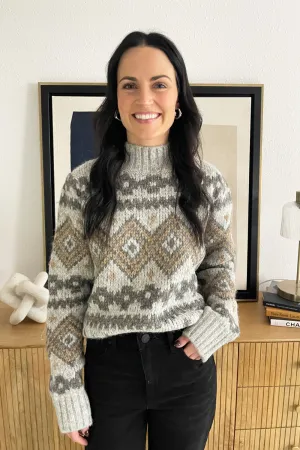Fair Isle Mock Neck Sweater