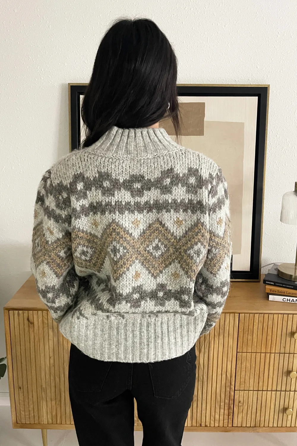 Fair Isle Mock Neck Sweater