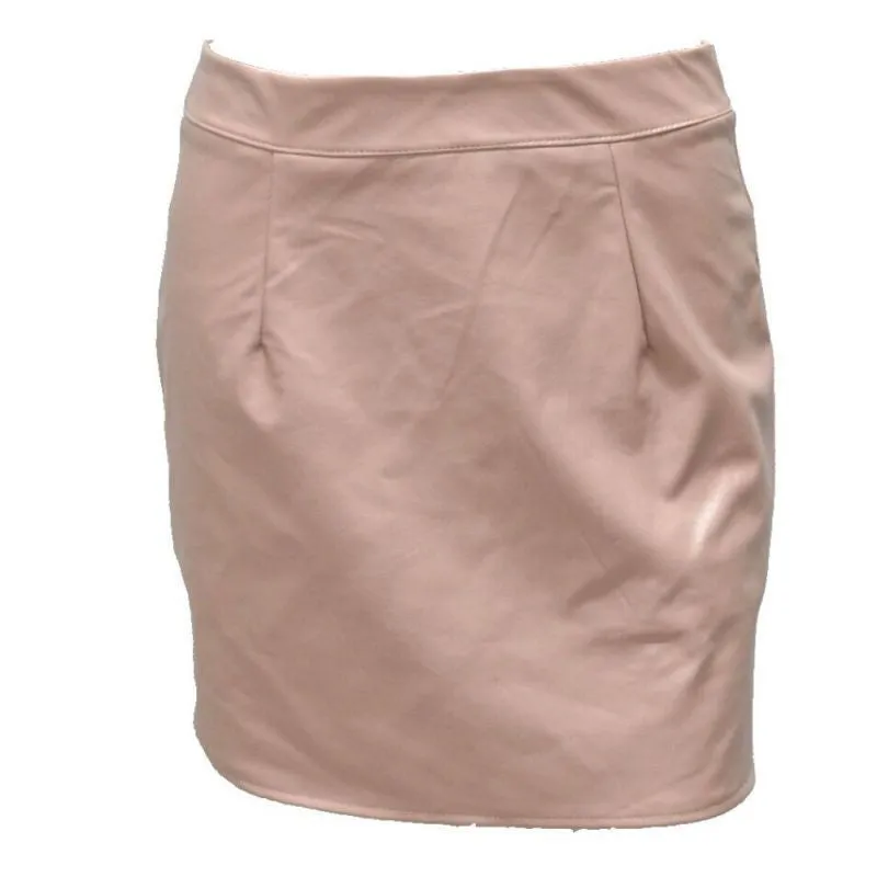 Fashion Women PU Leather Pencil Skirt Bodycon High Waist Club Party Mini Skirts