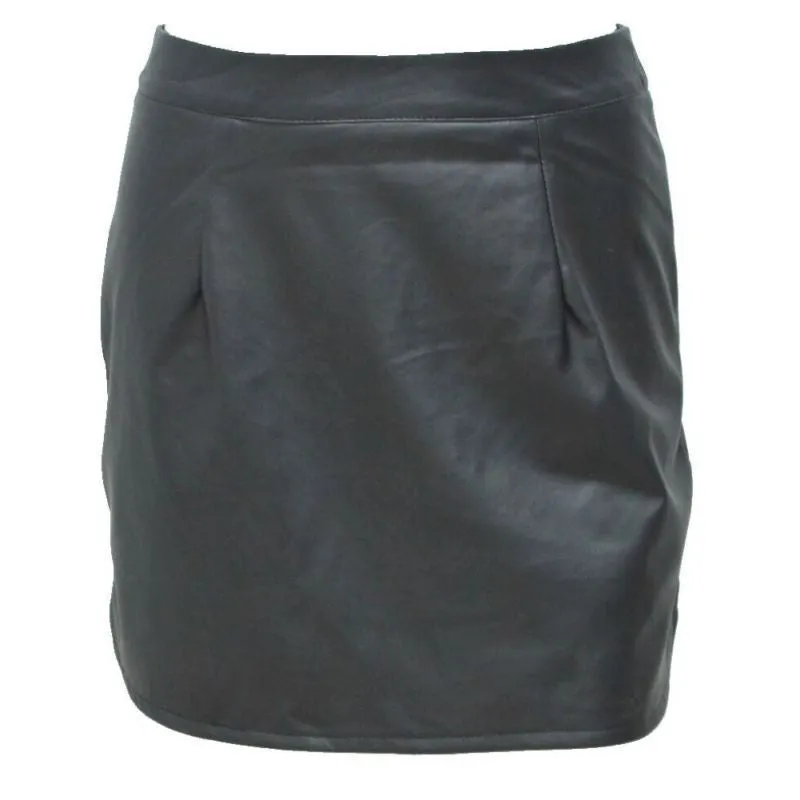 Fashion Women PU Leather Pencil Skirt Bodycon High Waist Club Party Mini Skirts