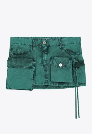 Fay Mini Cargo Denim Skirt