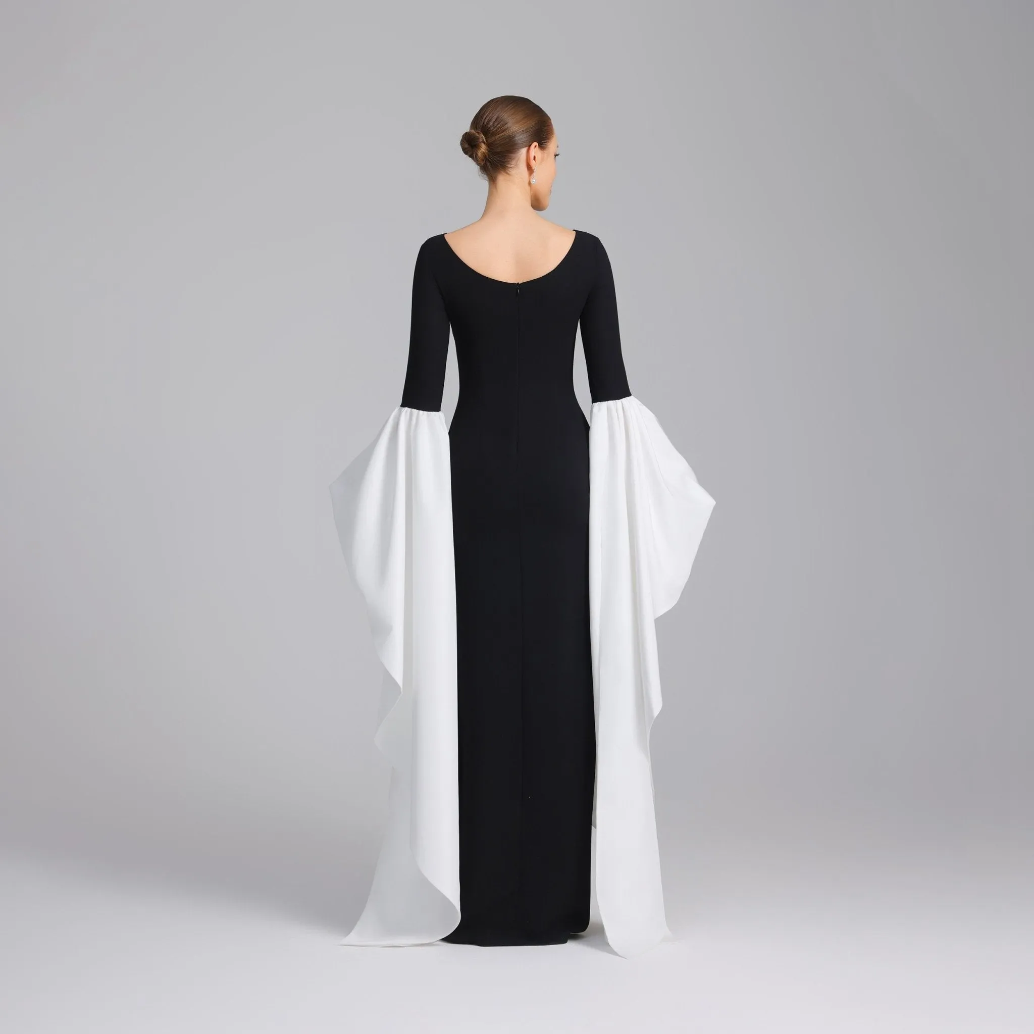 Fitted Gown With Extra Long Sleeves