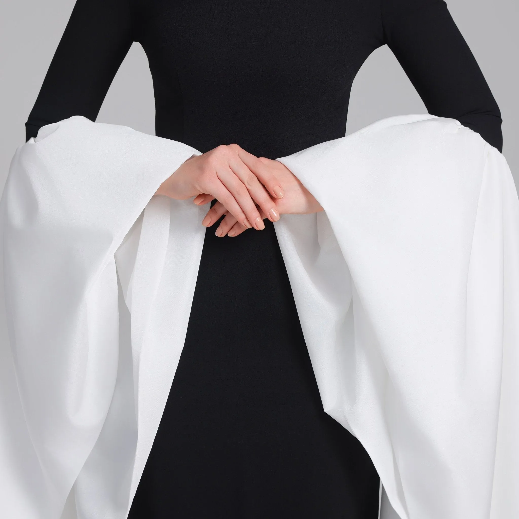 Fitted Gown With Extra Long Sleeves