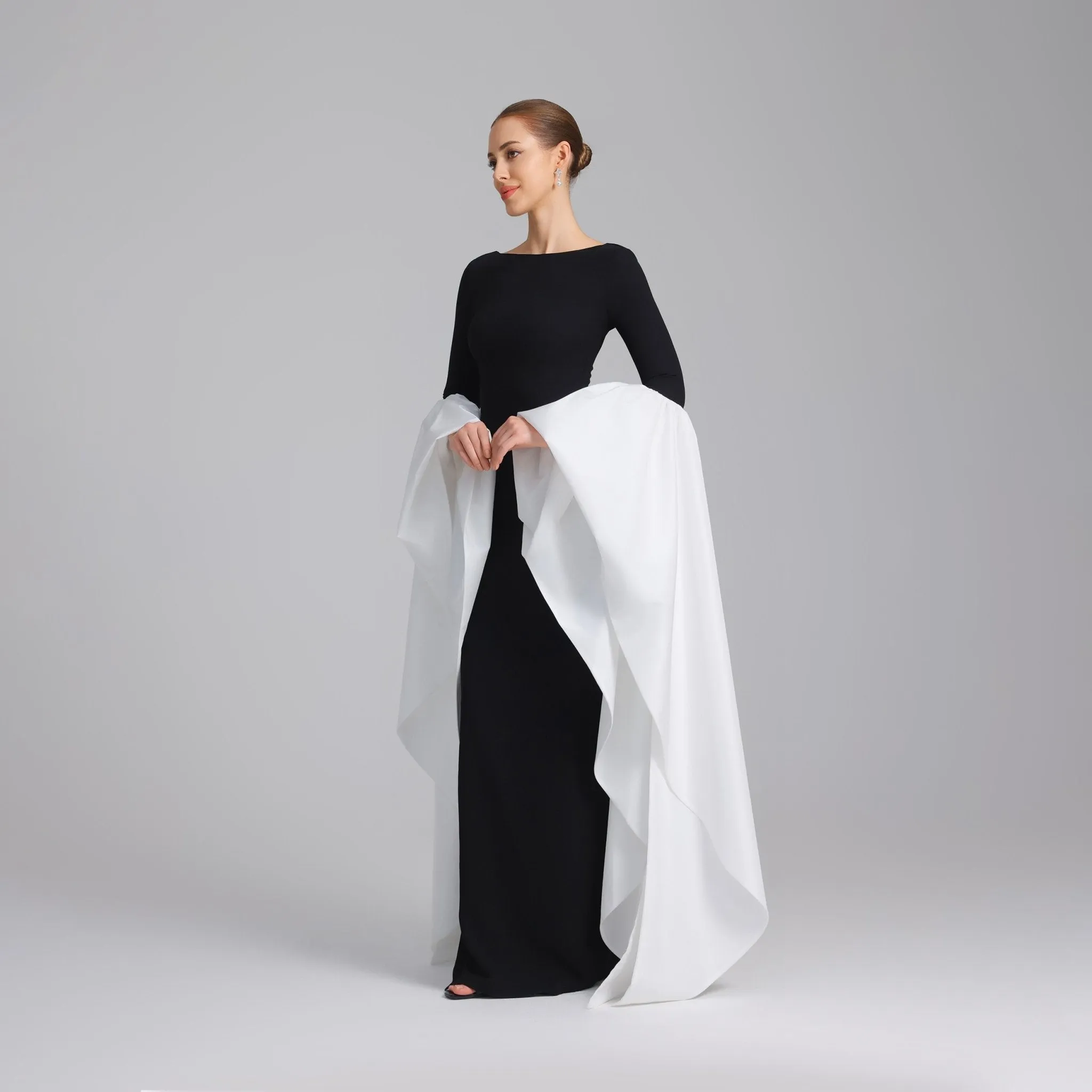 Fitted Gown With Extra Long Sleeves