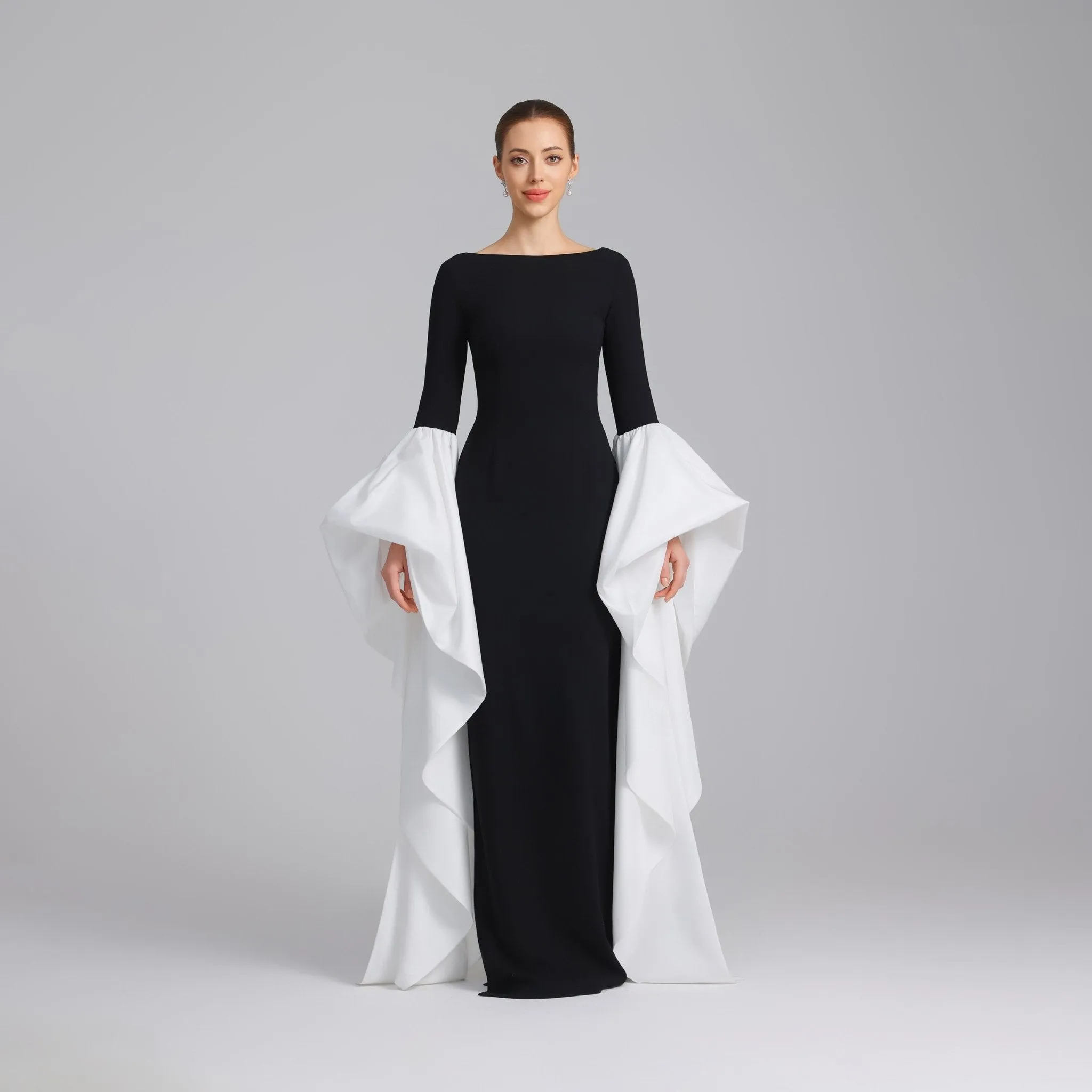 Fitted Gown With Extra Long Sleeves