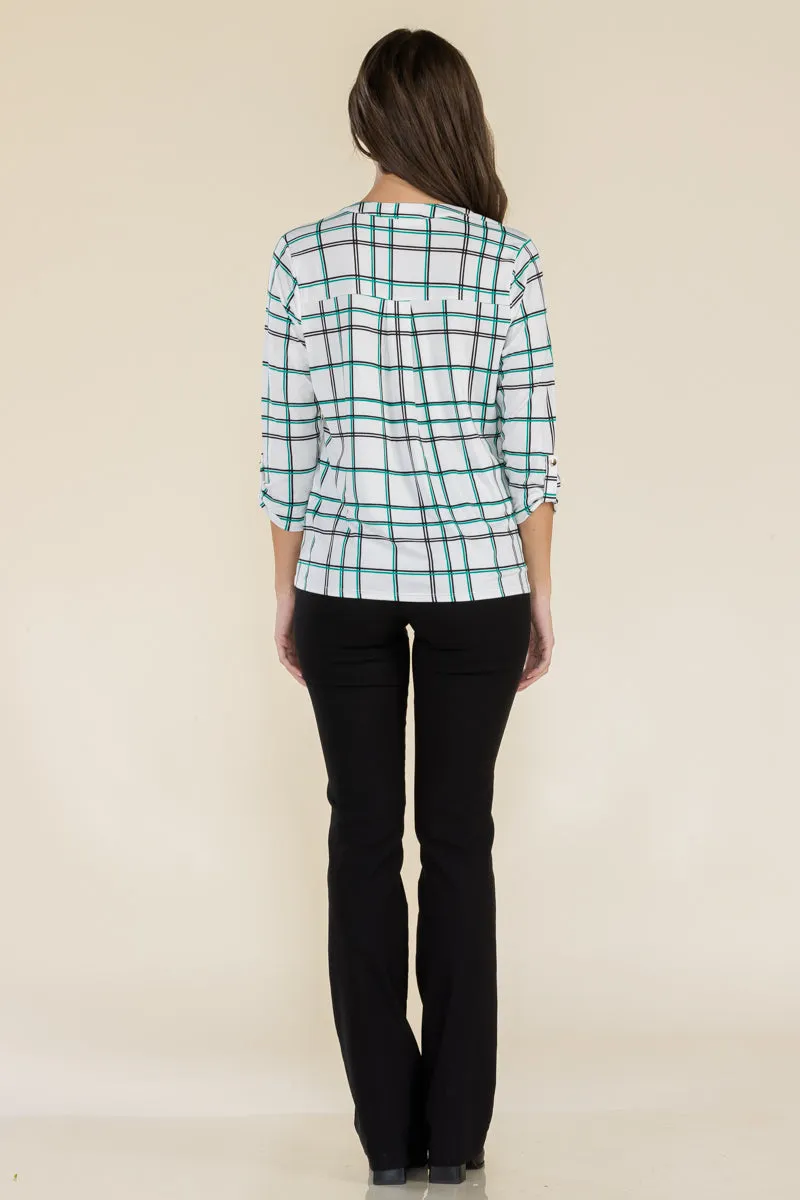 FLAT BUTTON FULL PLACKET MANDERINE SHIRT
