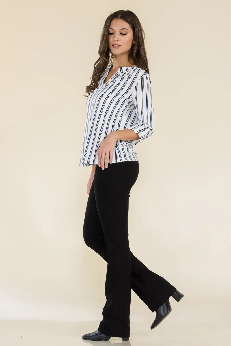 FLAT BUTTON FULL PLACKET MANDERINE SHIRT