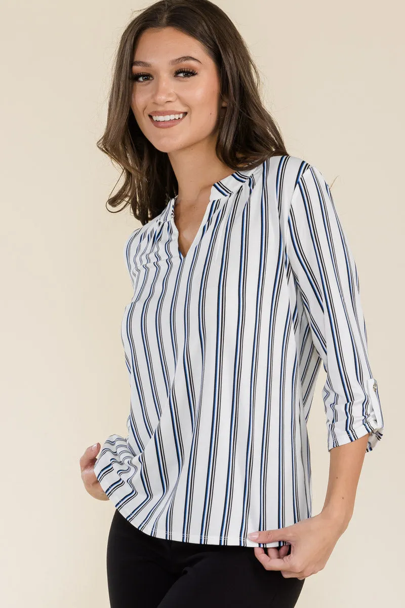 FLAT BUTTON FULL PLACKET MANDERINE SHIRT