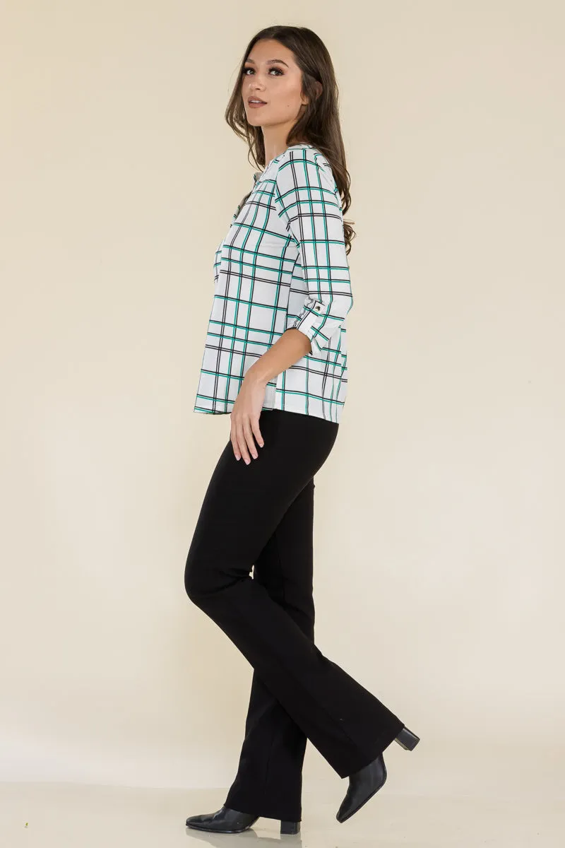 FLAT BUTTON FULL PLACKET MANDERINE SHIRT