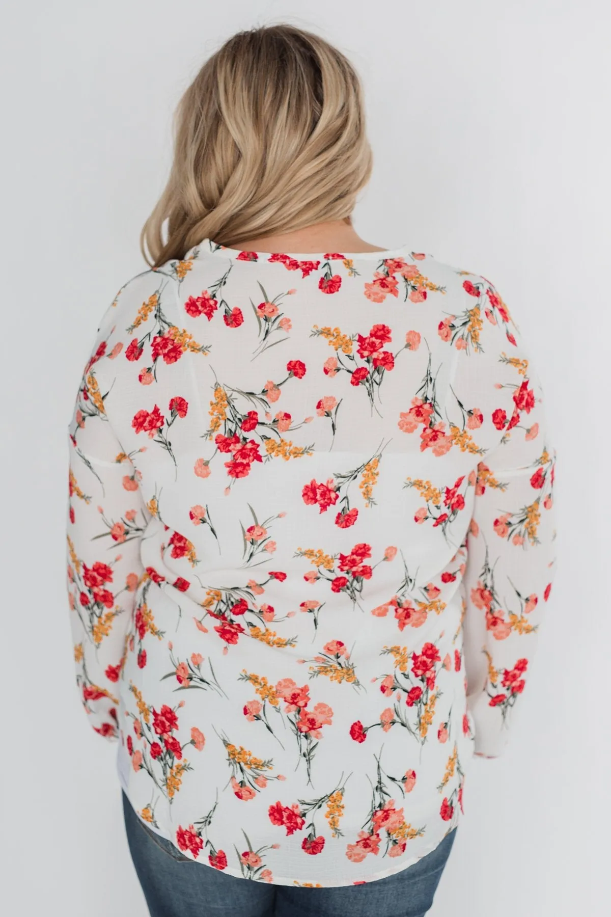 Floral Fantasy Tie Blouse - Off White