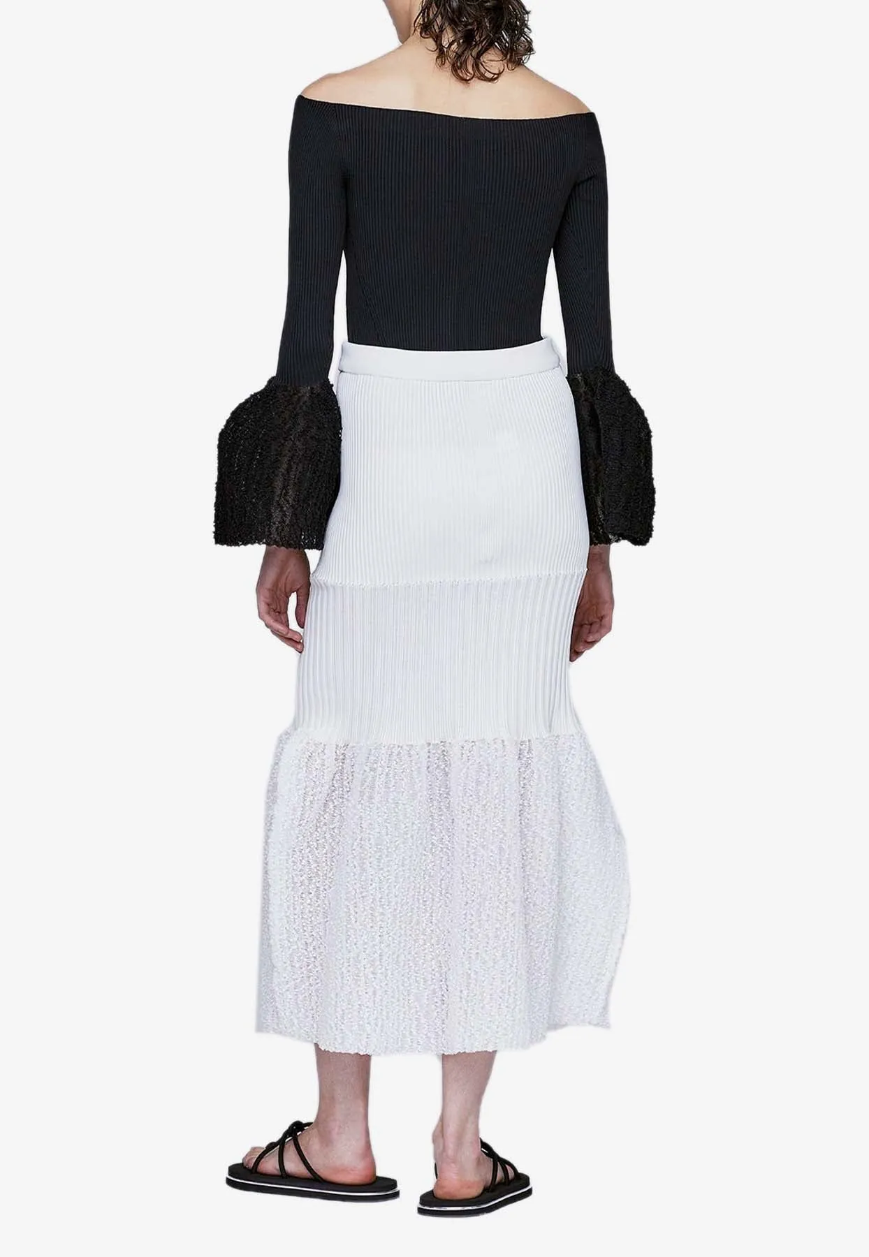 Fluted Ornament Midi Mermaid Skirt