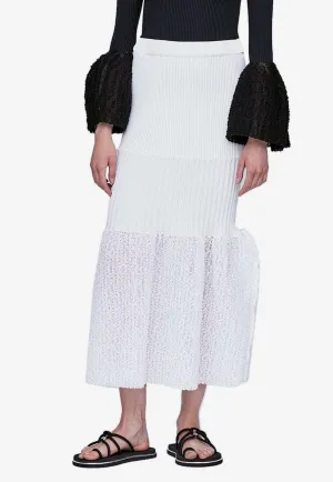 Fluted Ornament Midi Mermaid Skirt