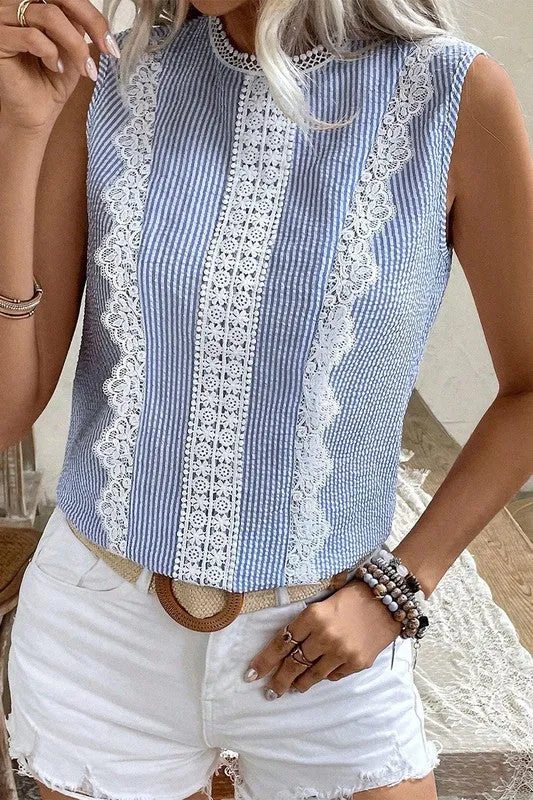 Georgia Blue and White Striped Top