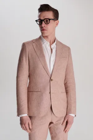 Giacomo Slim Fit Cotton Linen Suit Jacket in Rust