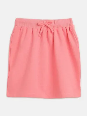 Girls Neon Pink Terry Mini Skirt