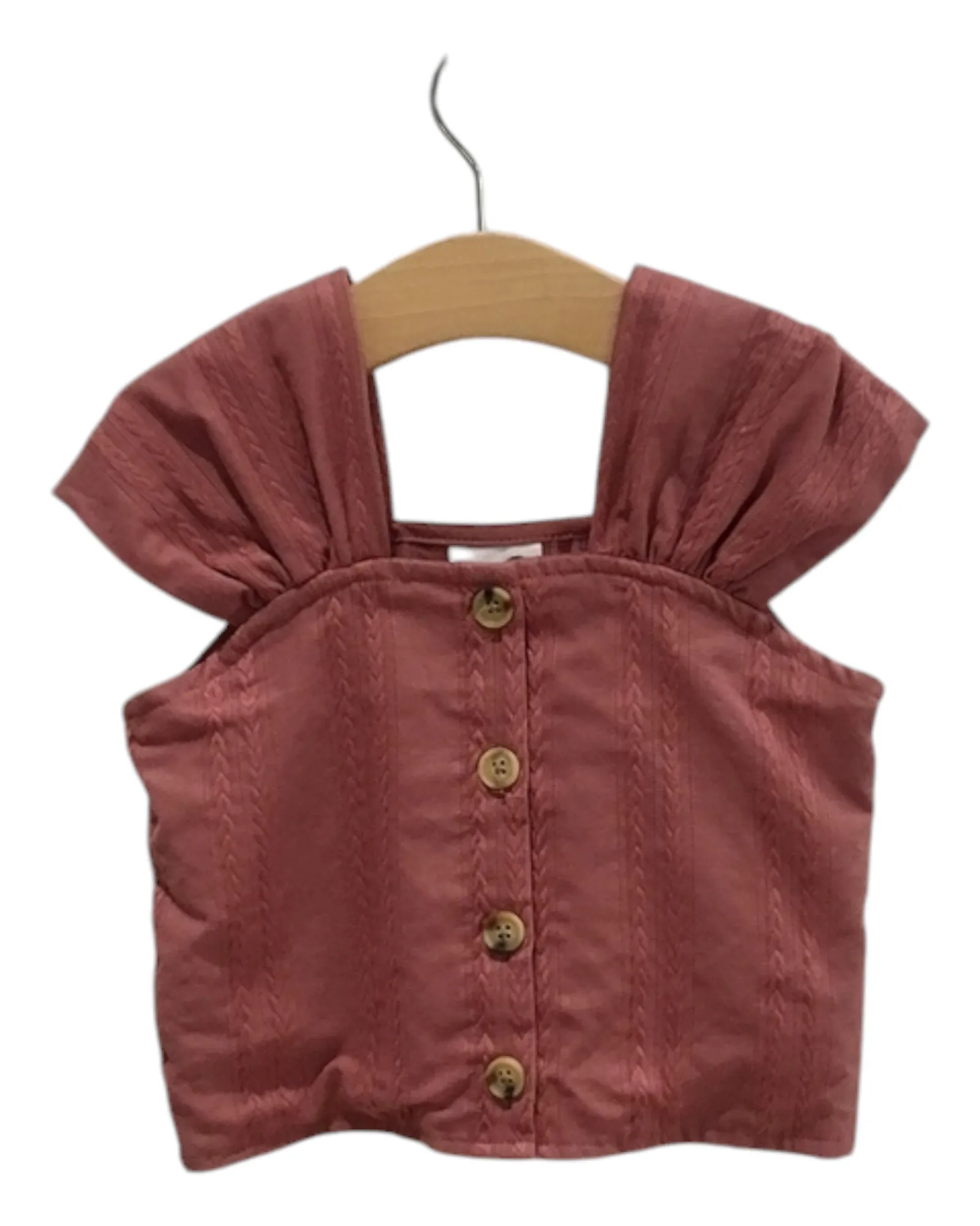 Girls’ Sleeveless Button Down Red Blouse