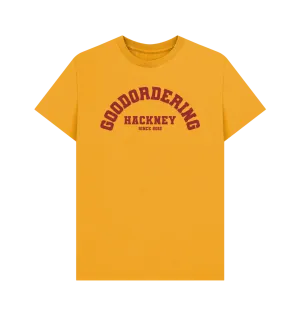Goodordering Hackney since 2012 varsity t-shirt