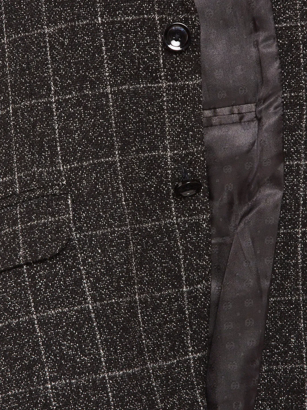 Grey Checked Single Breasted Blazer