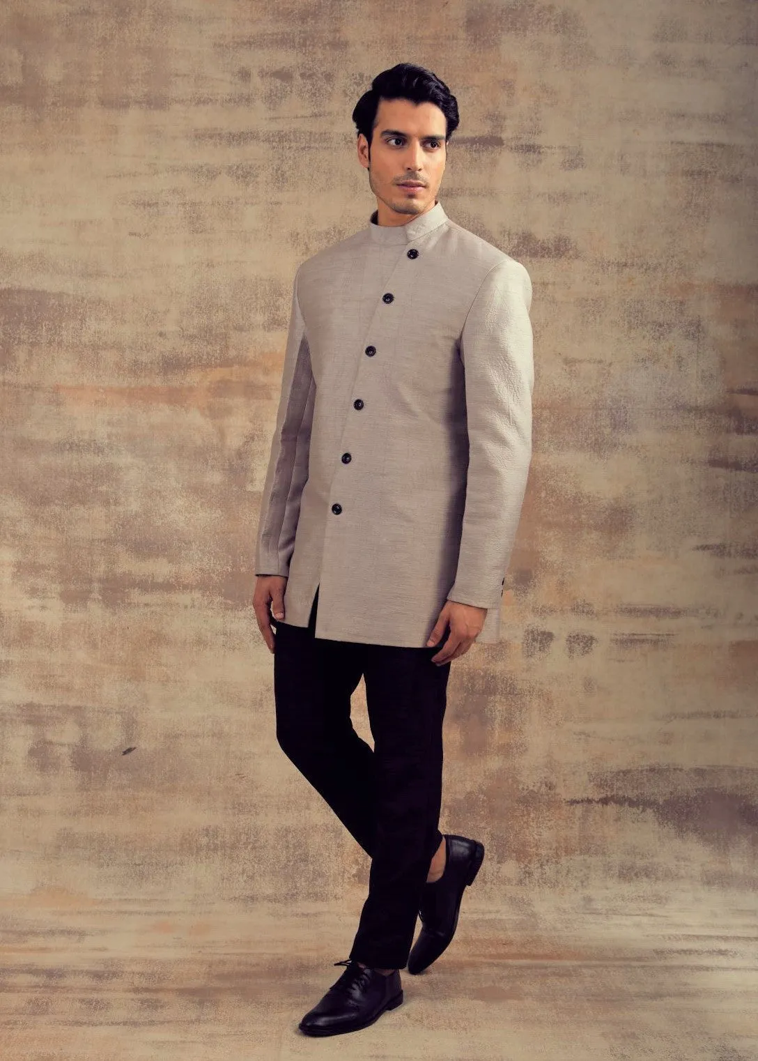 Grey Color Indo Western Jacket
