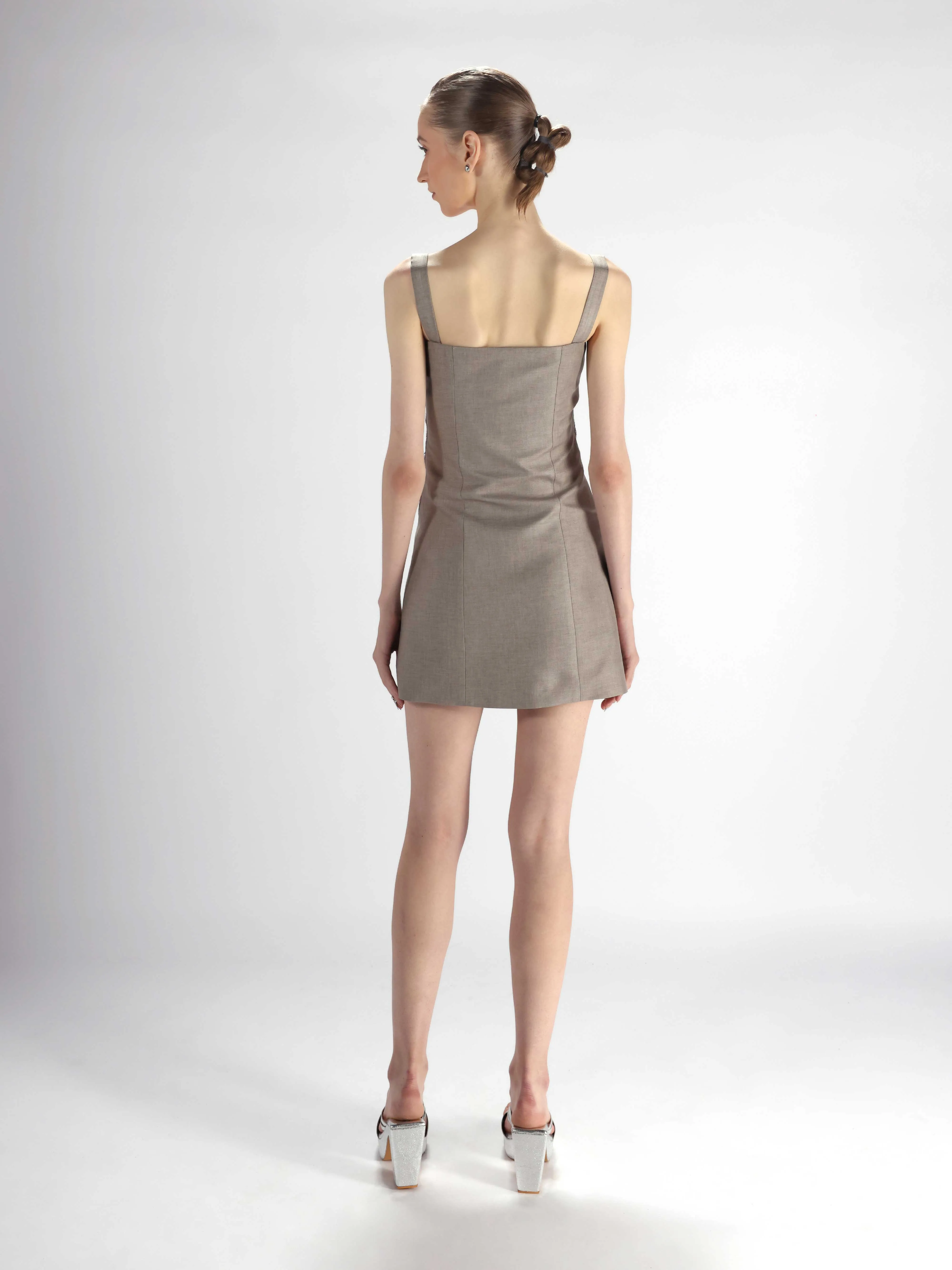 Grey Embroidered Dress
