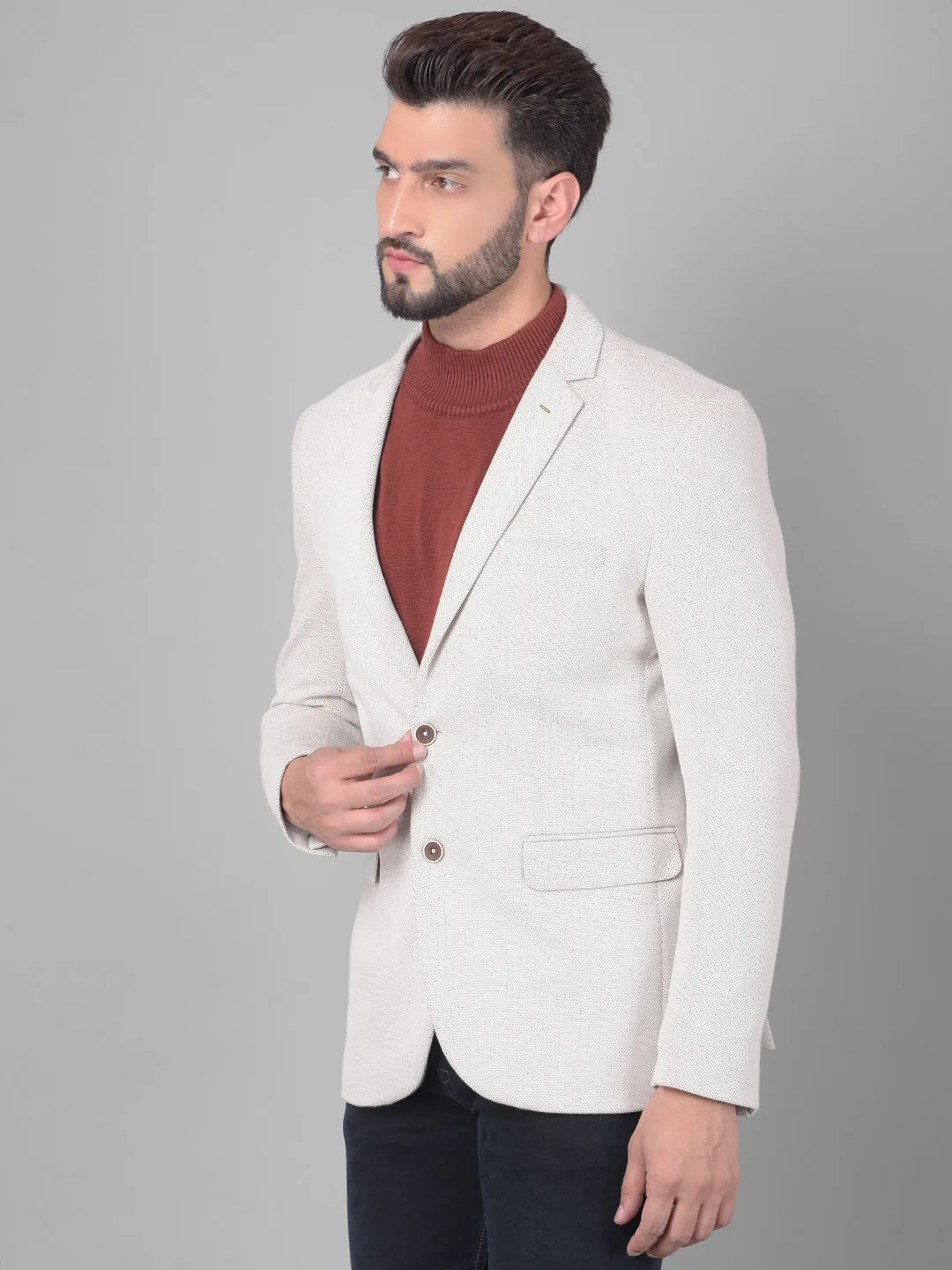 Grey Single Breasted Blazer