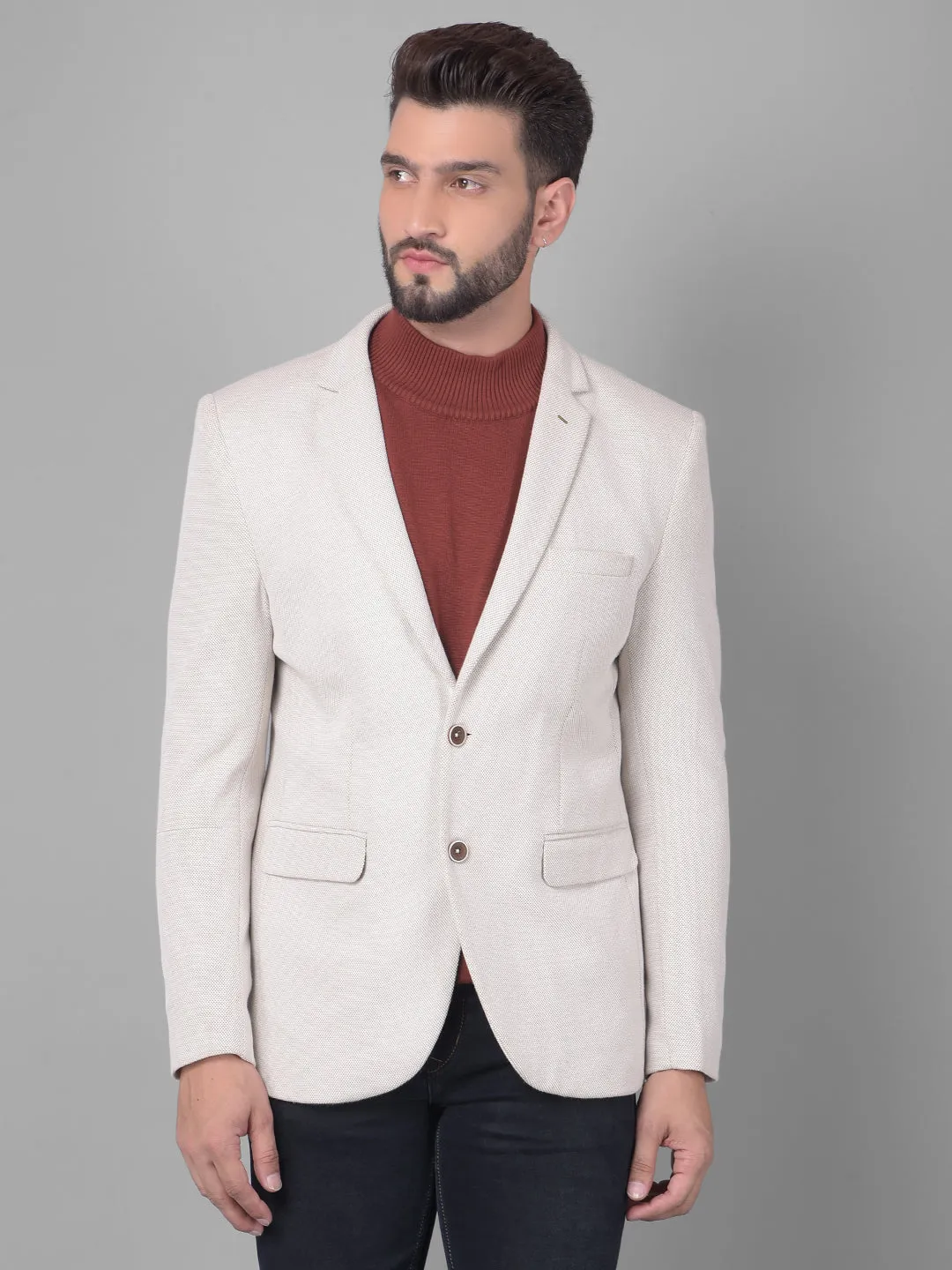 Grey Single Breasted Blazer