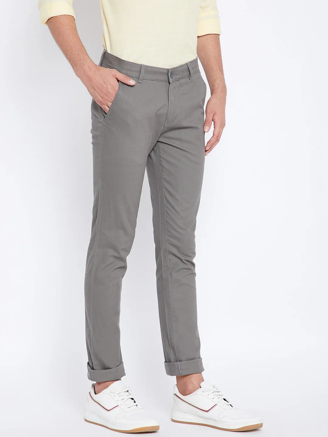 Grey Slim Fit Trousers