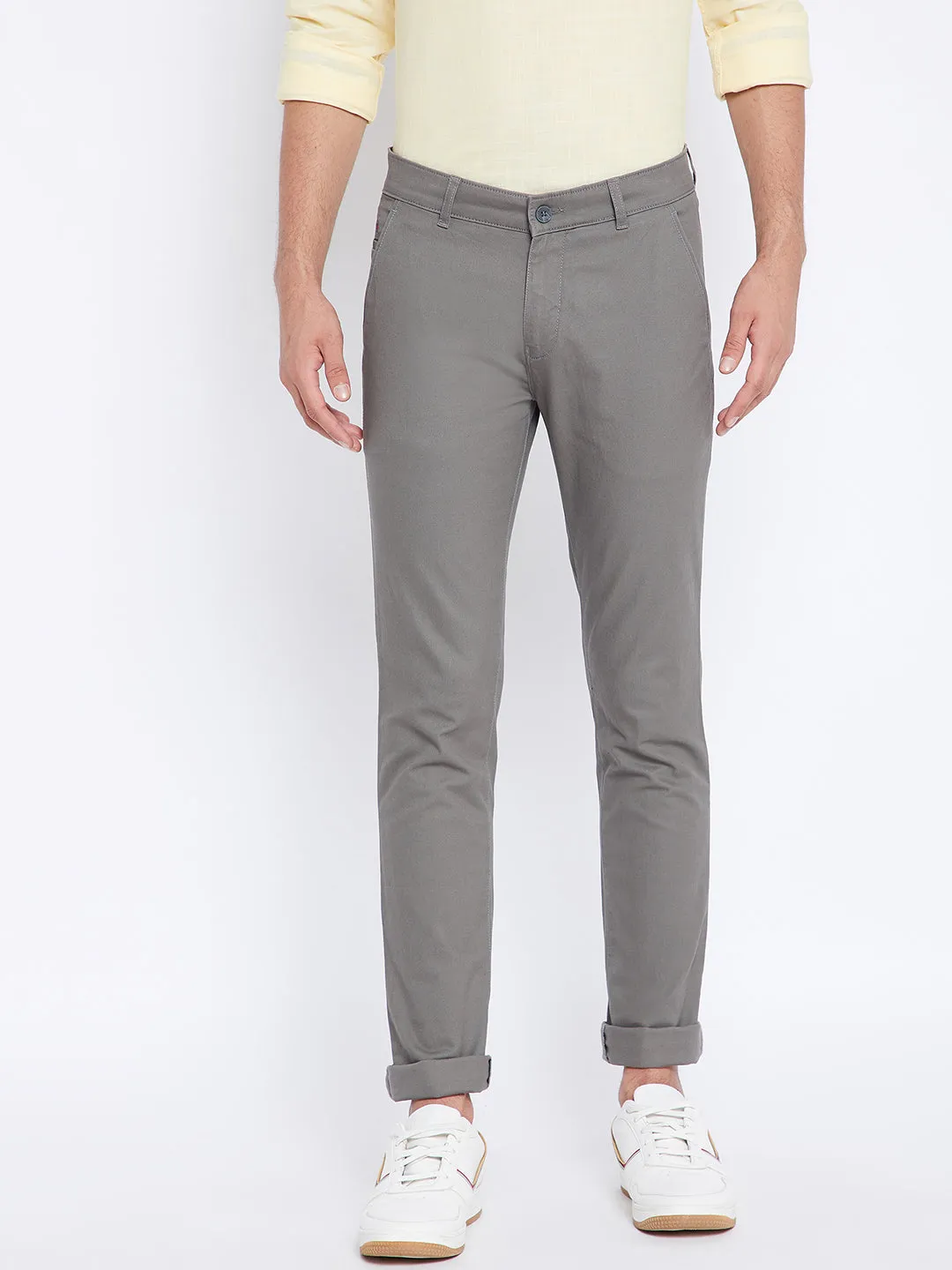 Grey Slim Fit Trousers