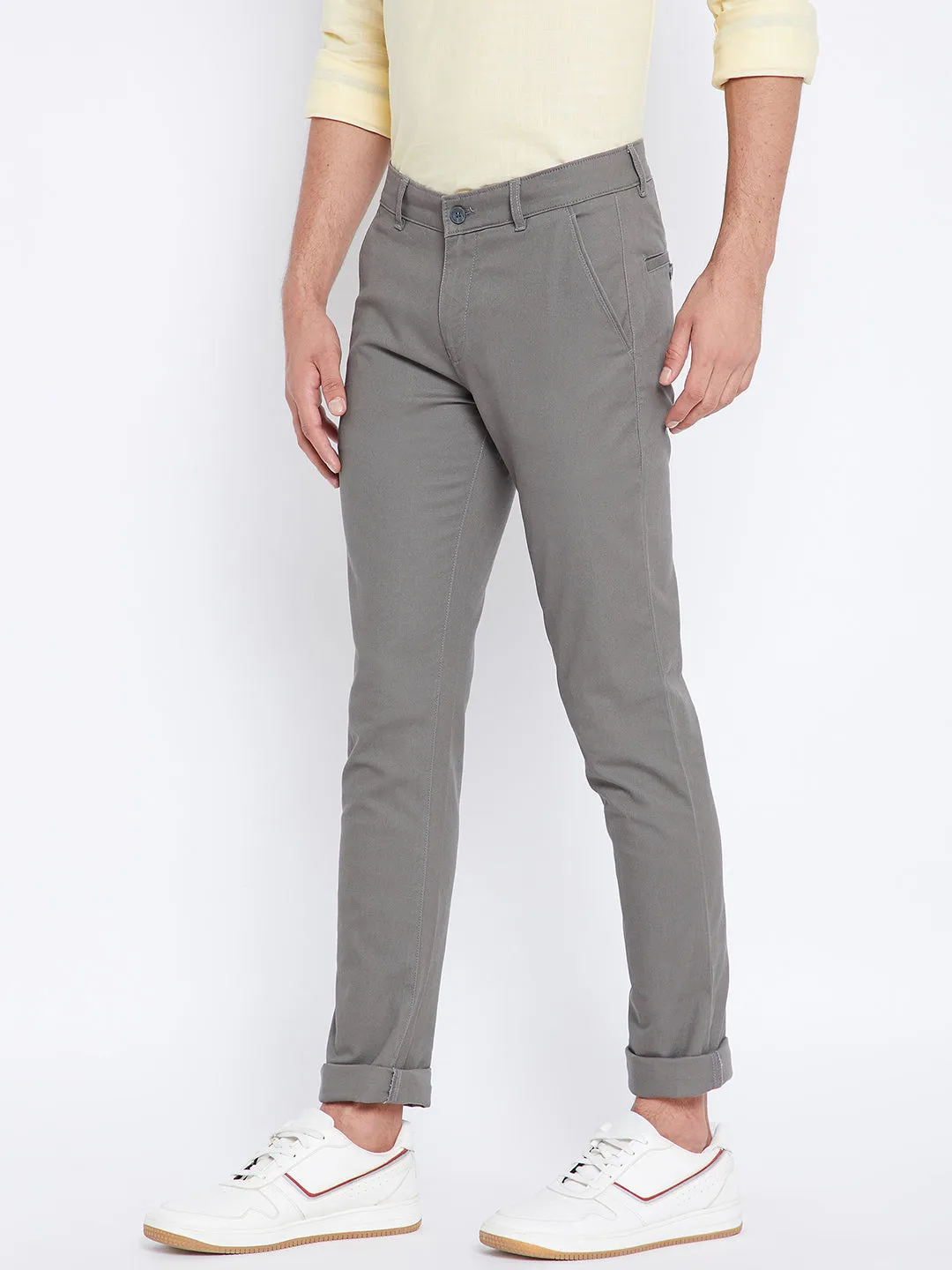 Grey Slim Fit Trousers