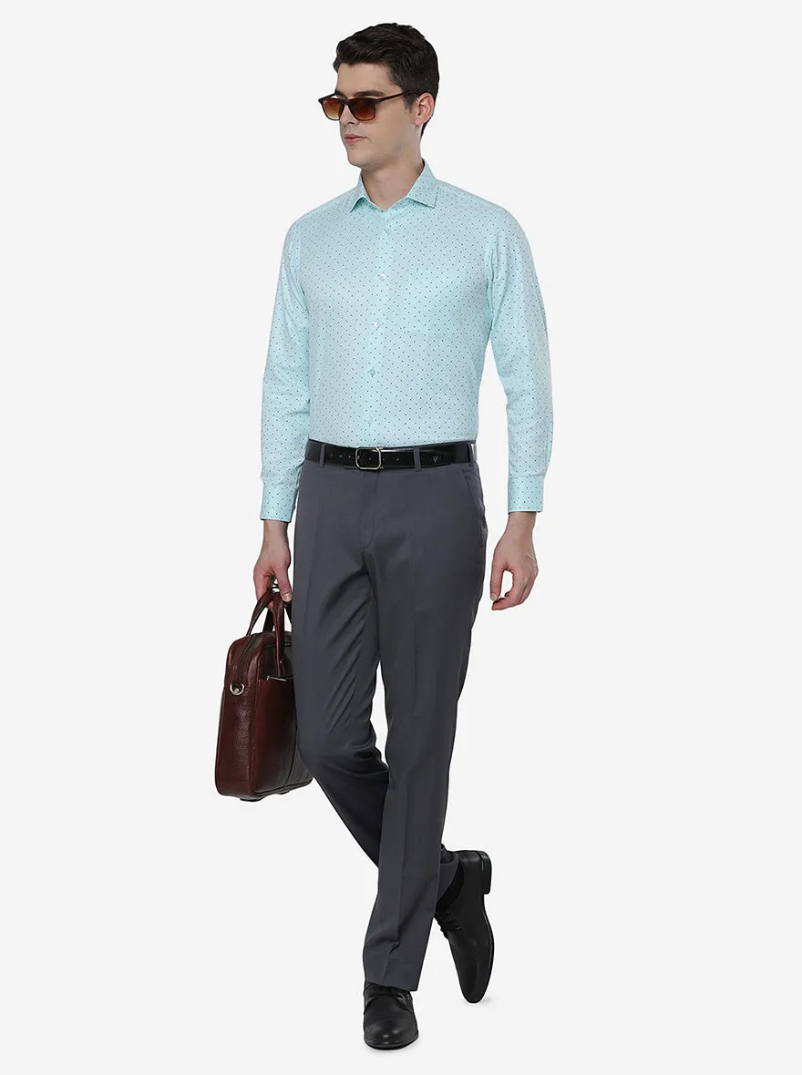 Grey Solid Classic Fit Formal Trouser | JadeBlue