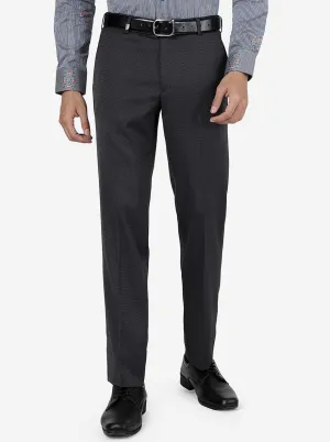 Grey Solid Slim Fit Formal Trouser | JB Studio