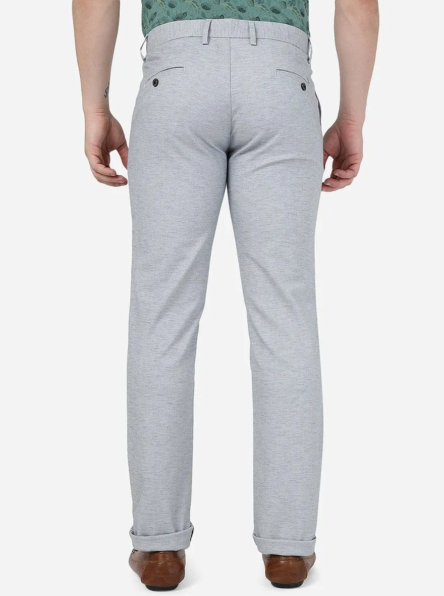 Grey Solid Uno Fit Casual Trouser | JadeBlue