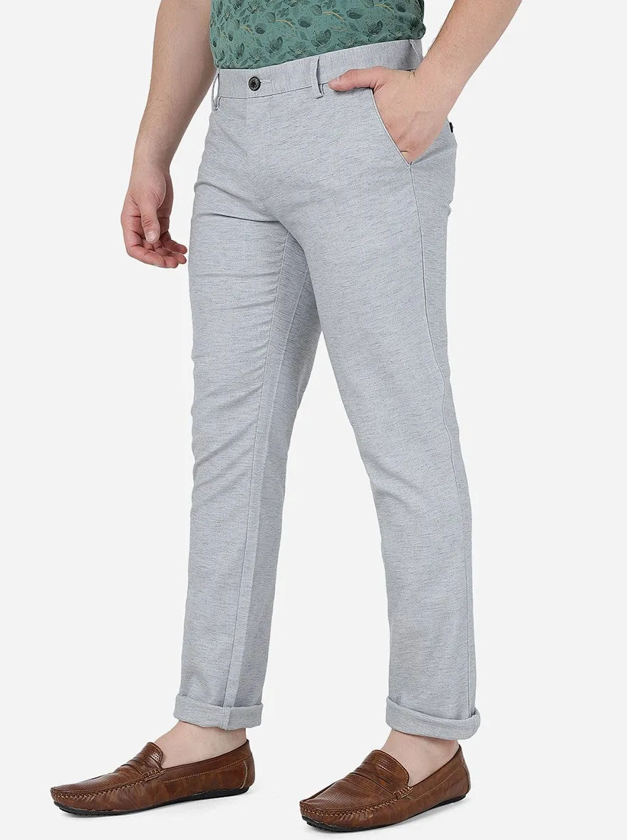 Grey Solid Uno Fit Casual Trouser | JadeBlue