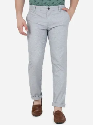 Grey Solid Uno Fit Casual Trouser | JadeBlue