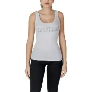 Guess Women's Sleeveless Cotton Top with Print in White